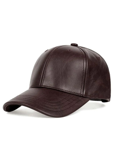 Brown Leather Cap