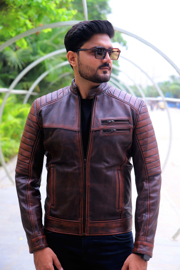 Vintage Padded Leather Jacket